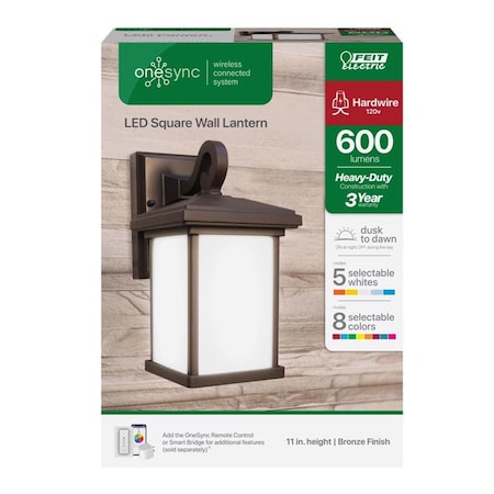 Happylight Onesync Dusk to Dawn LED Wall Lantern - Bronze HA3313316